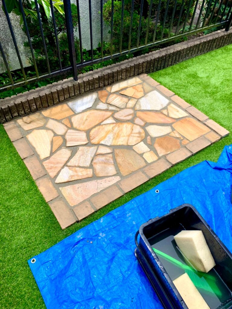 BBQスペースの施工風景