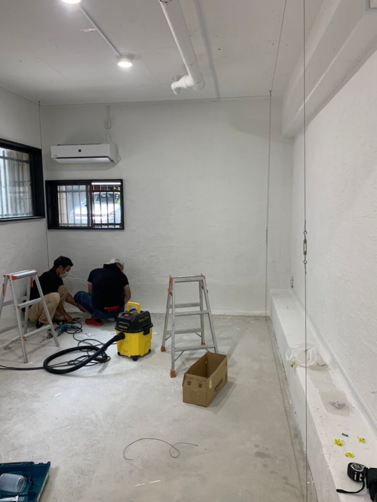 ゴルフネット施工風景