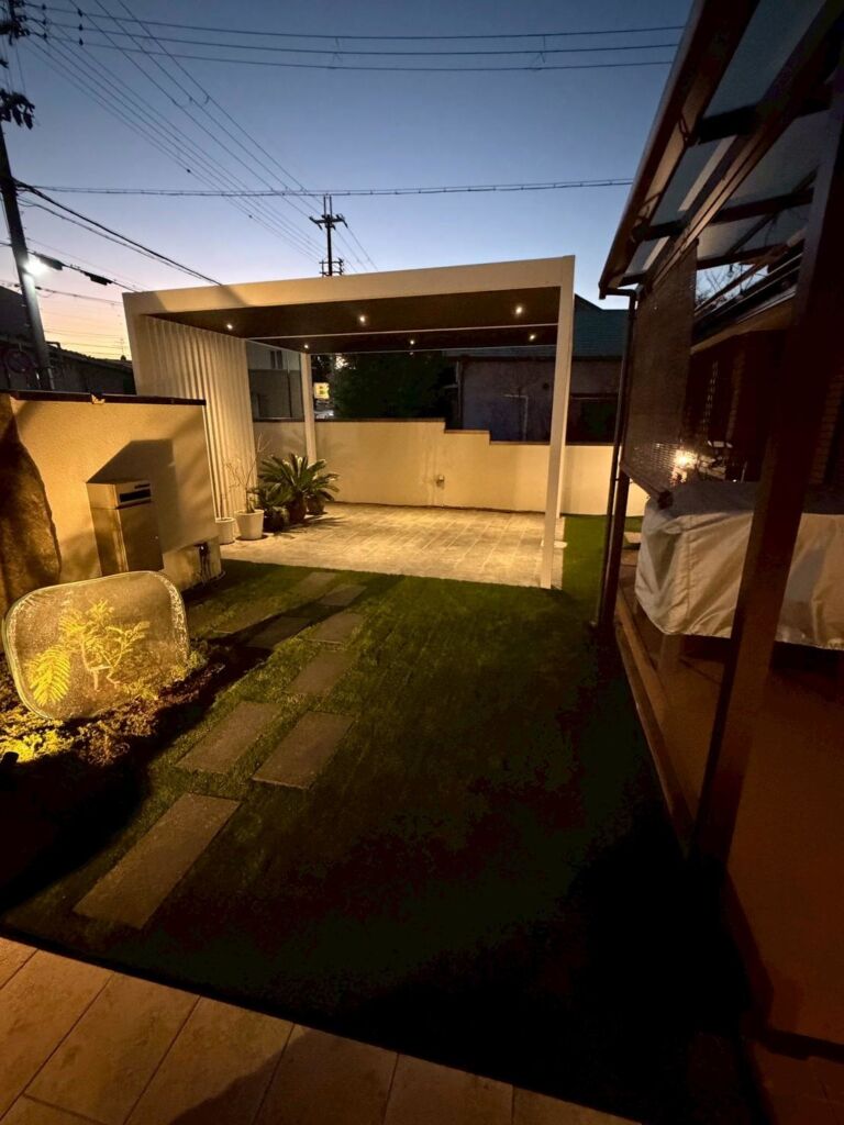 伊丹市緑が丘で人工芝の庭を施工｜水はけの良い快適な庭へ